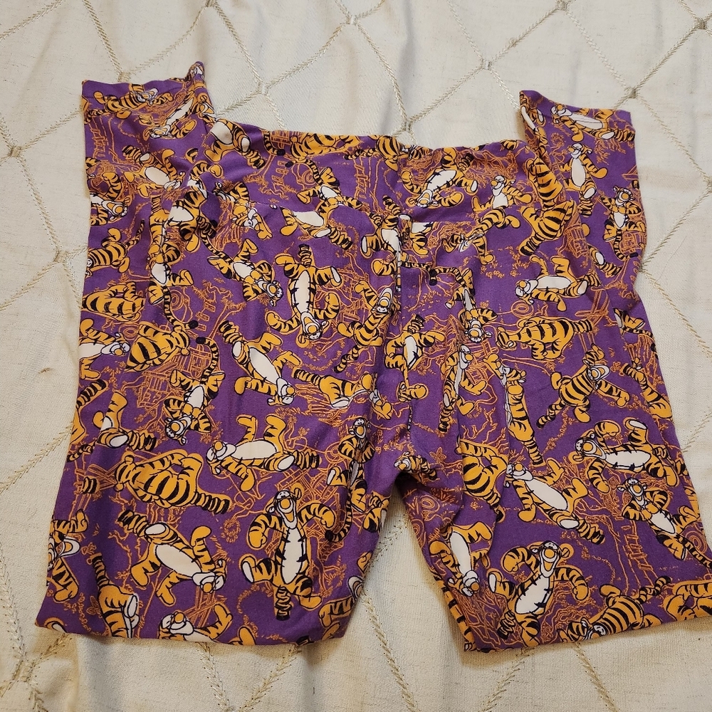 LuLaRoe Disney Leggings Lot OS – Tigger Purple & Kermit Green – One Size GUC - Picture 7 of 7